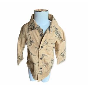 NWT Baby Boys Cat & Jack Dinosaur Button Down Utility Shirt - Sz 12 mo